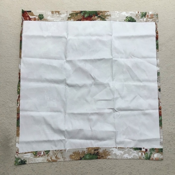 SET OF 2 Vintage Rod Pocket Curtain Panels Farm Rustic Look Vinyl 35x33.5 Cabin - Picture 7 of 12